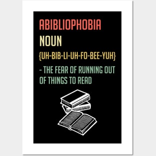 ABIBLIOPHOBIA Reading Book Lover Posters and Art